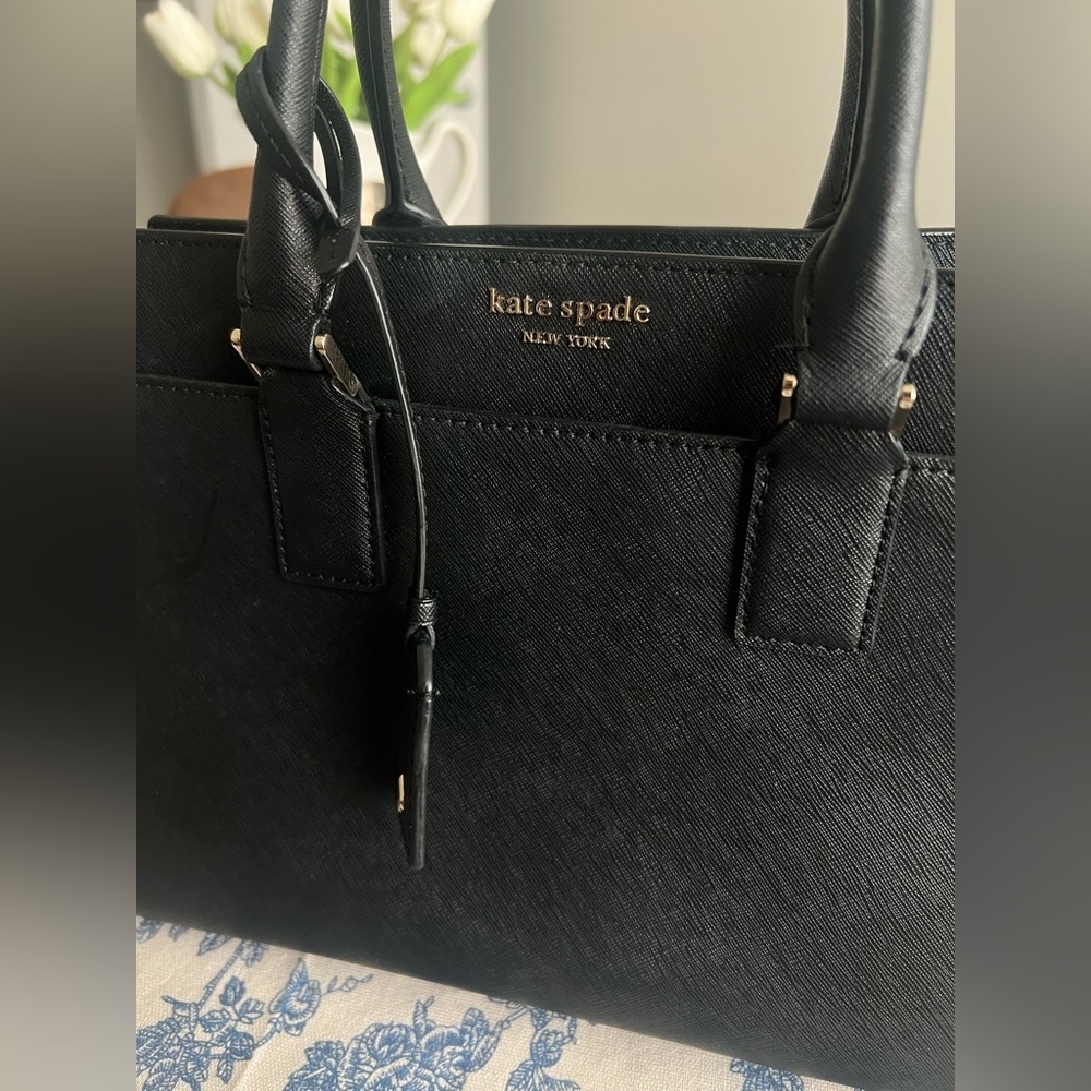 Kate Spade Medium Size Cameron Satchel Crossbody Black Bag - Picture 6 of 8